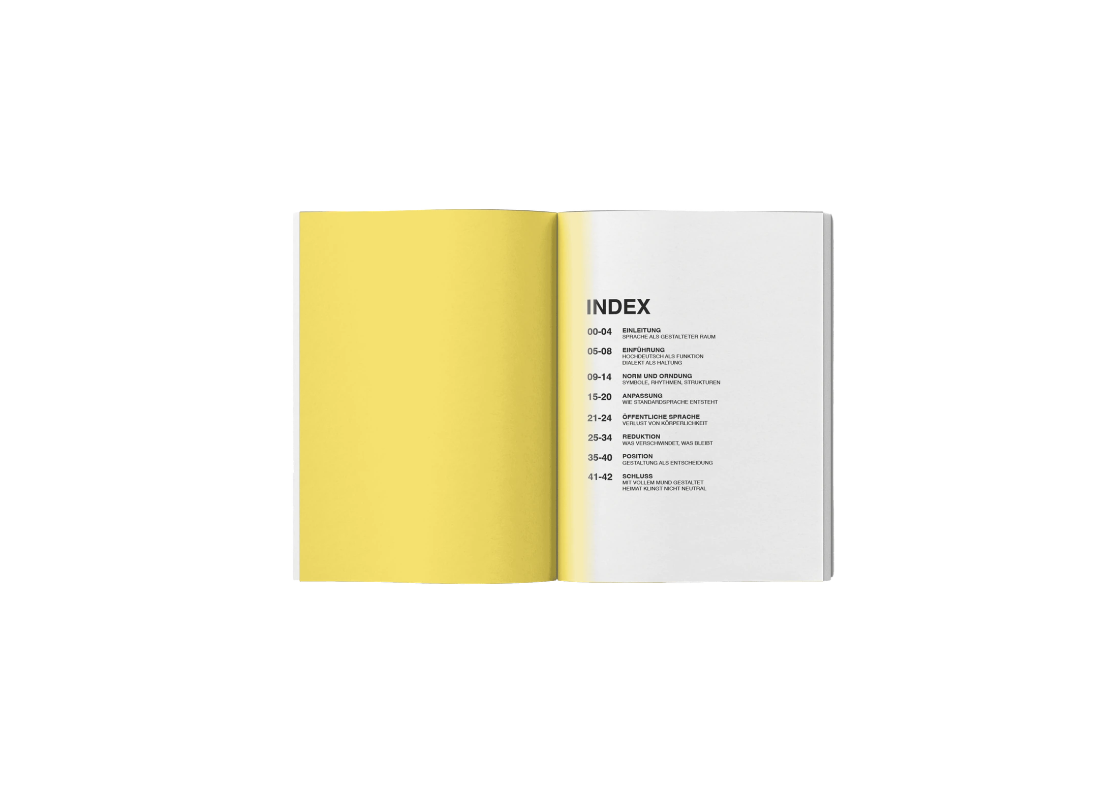 Magazindoppelseite mit Index