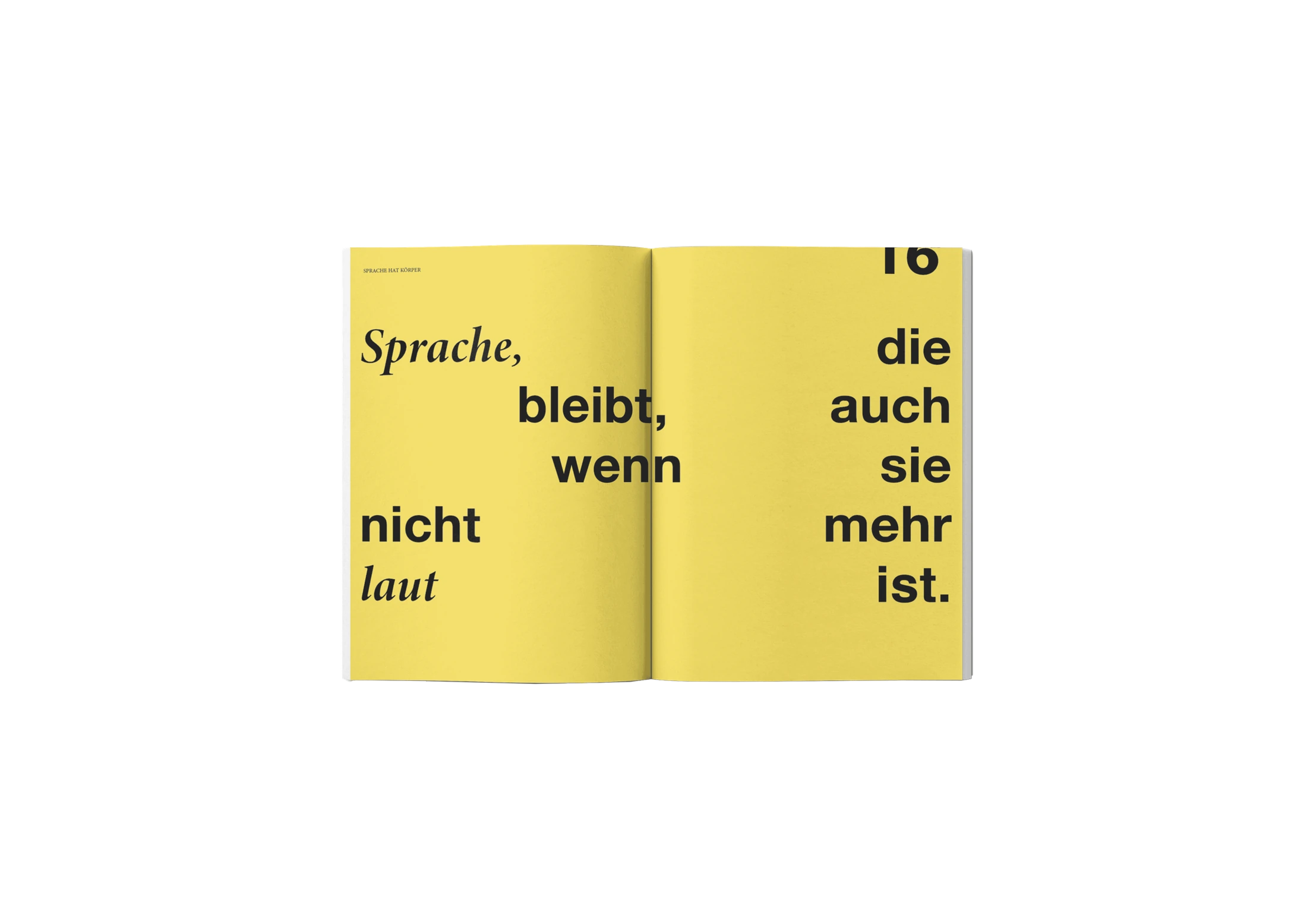 Magazindoppelseite mit typografischem Text