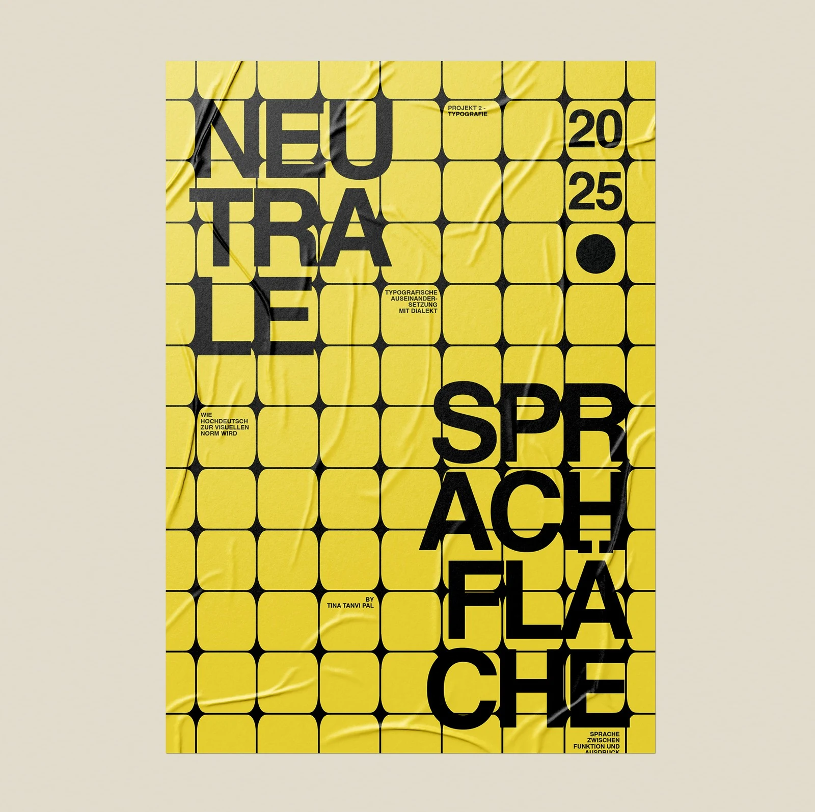 Gelbes Plakatmockup Neutralisierte Sprachfläche
