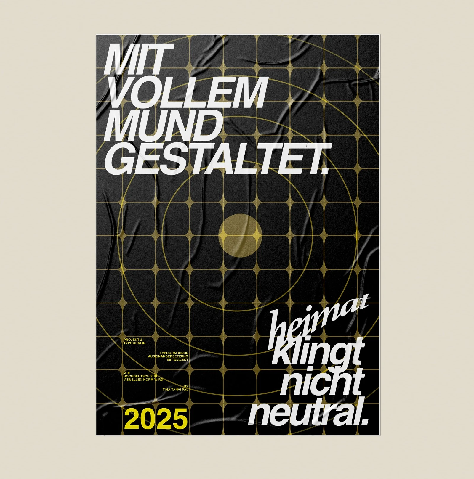 Schwarzes Plakatmockup Heimat klingt nicht neutral