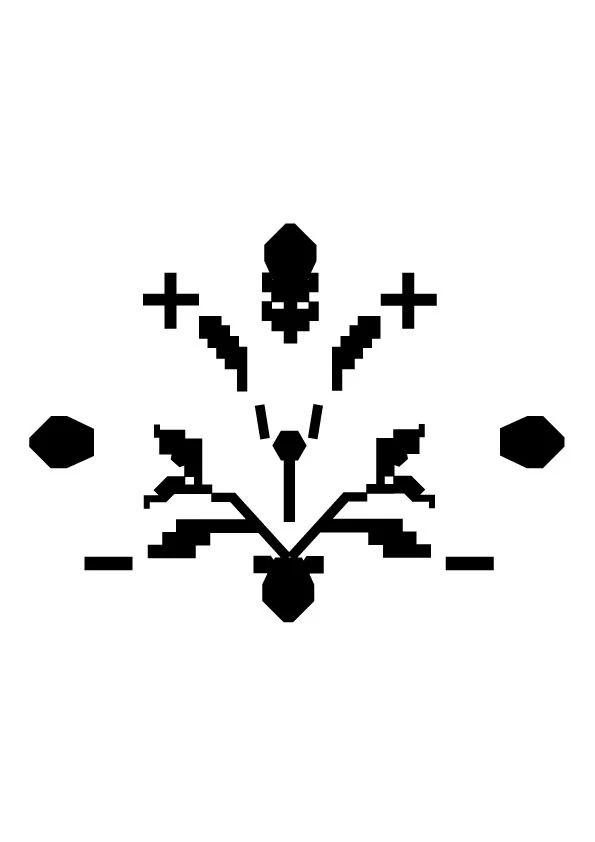 Einzelnes schwarzes Symbol als Grundlage des Rasters