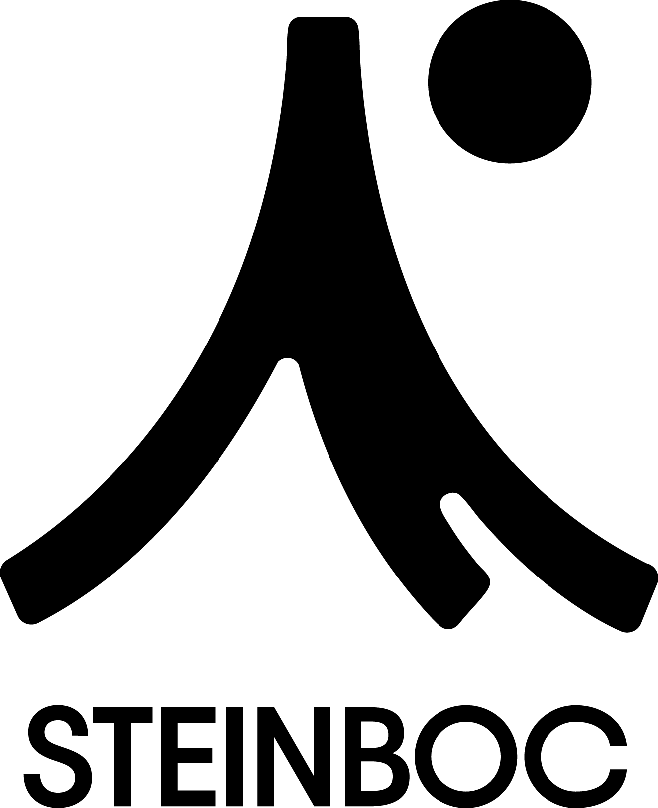 Steinboc Logo in Schwarz auf hellem Grund